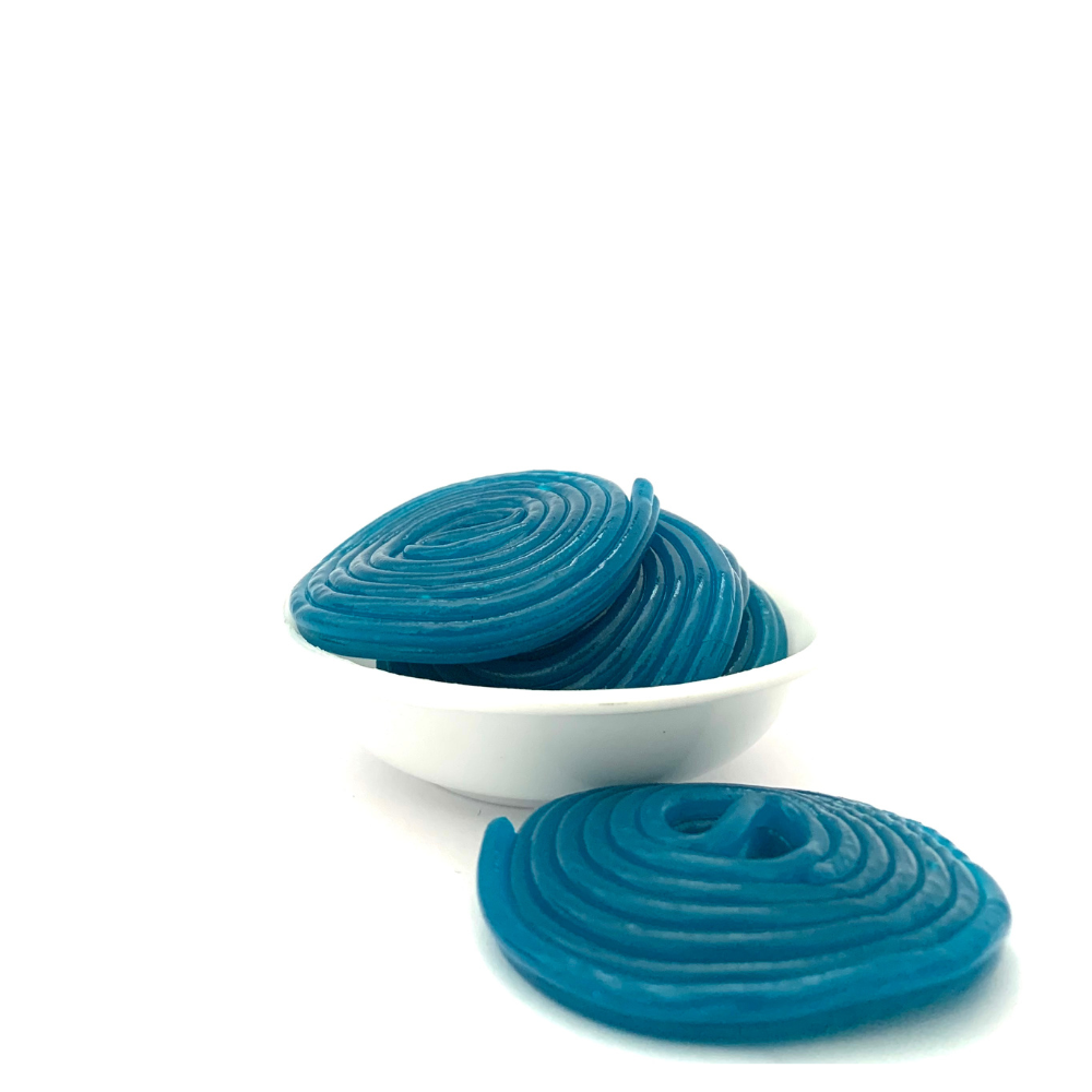 Blue Raspberry Liquorice Wheels 150g