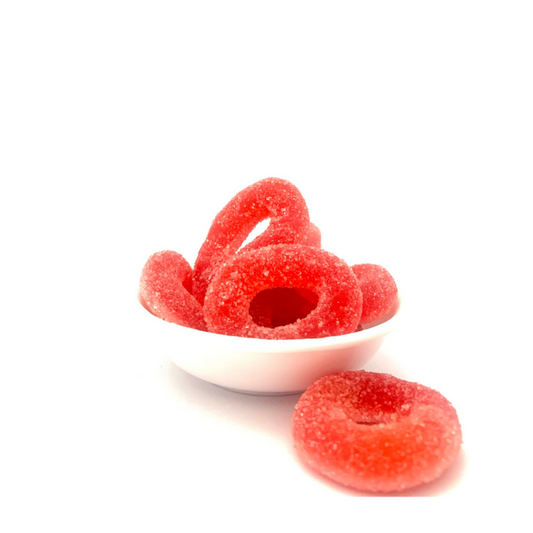 Fizzy Strawberry Rings 100g