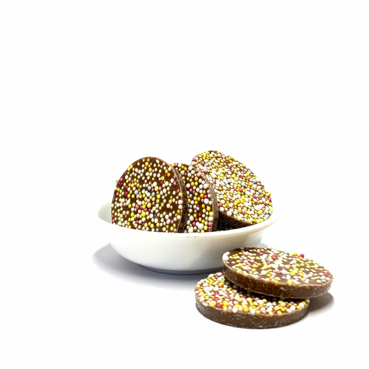 Sprinkle Dusted Milk Chocolate Discs 100g